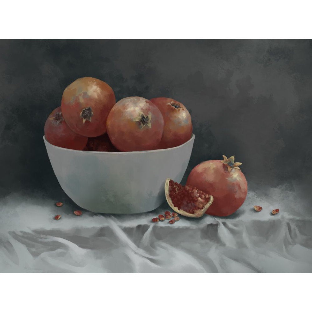 Pomegranate Bowl Painting | Reproduction | 50 x 40cm-Suzie Anderson Home