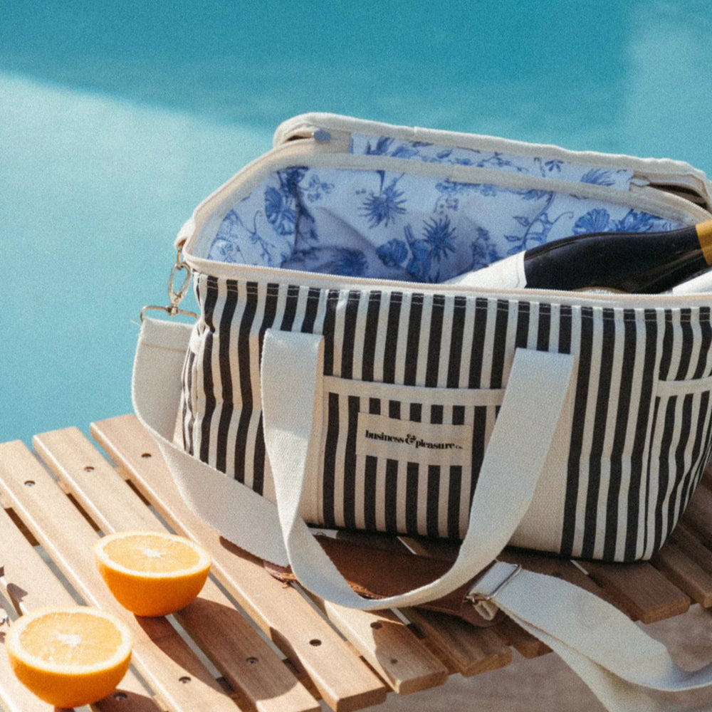 Premium Cooler Bag | Laurens Navy Stripe | W32 x D22 x H20cm-Suzie Anderson Home