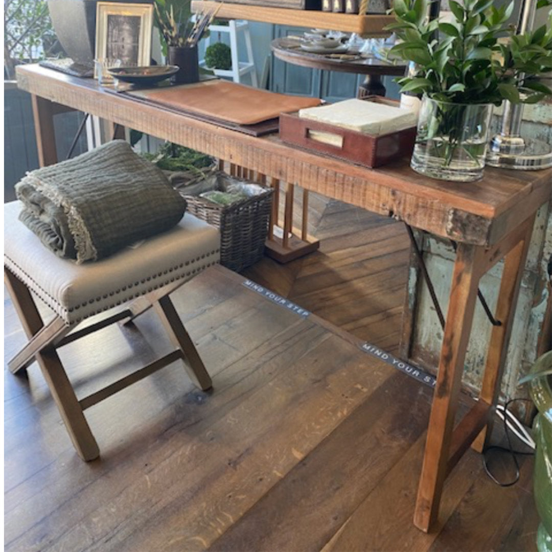 Rajasthan Trestle Leg Market Console Table | wood | sml-Suzie Anderson Home