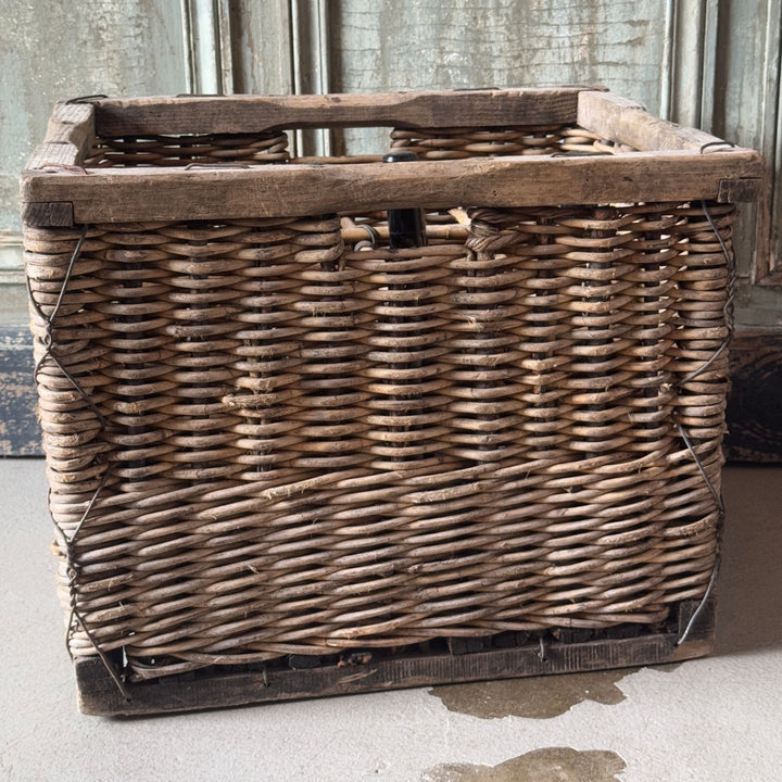 Vintage French Wicker Champagne Basket