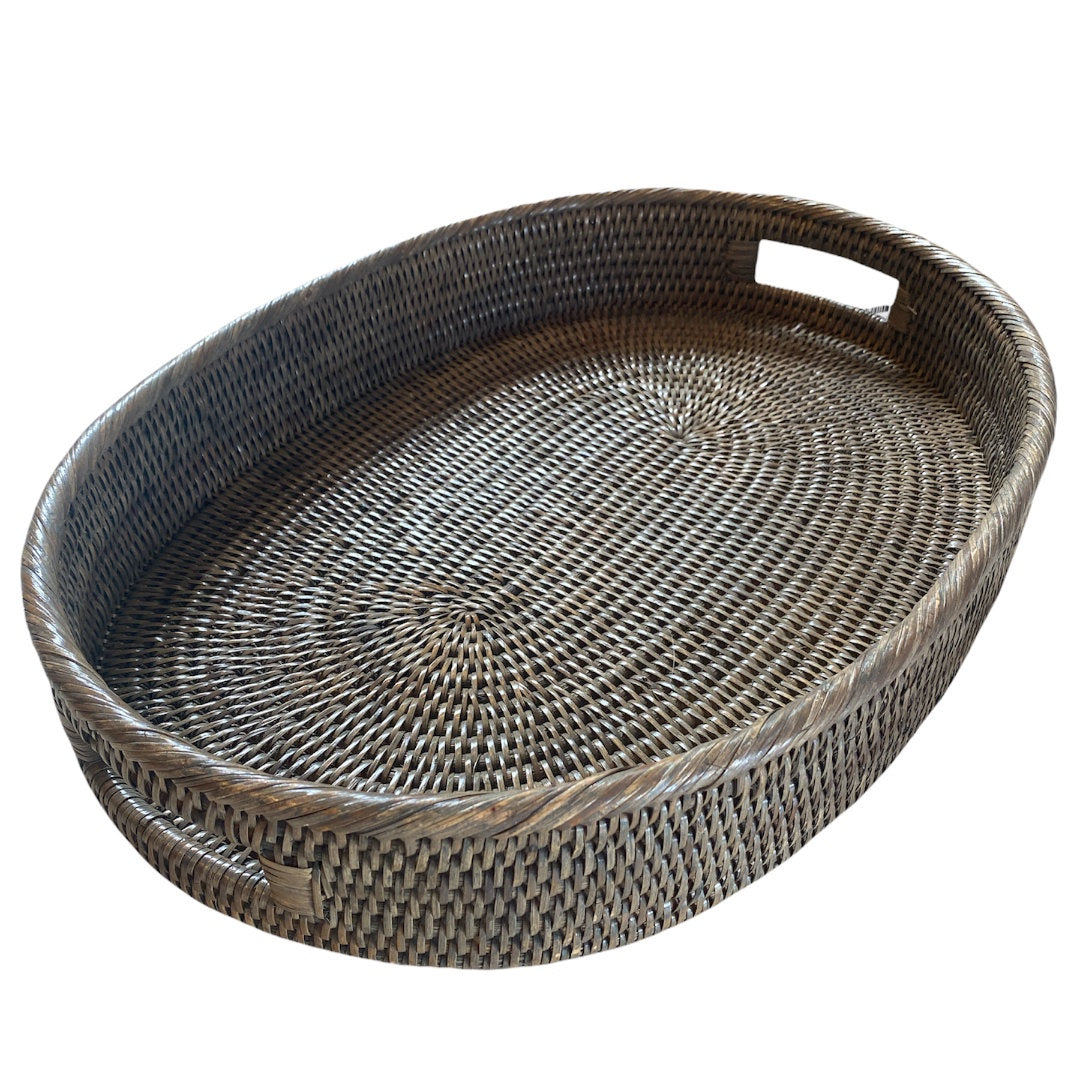 Rattan Oval Tray | Old Grey-Suzie Anderson Home