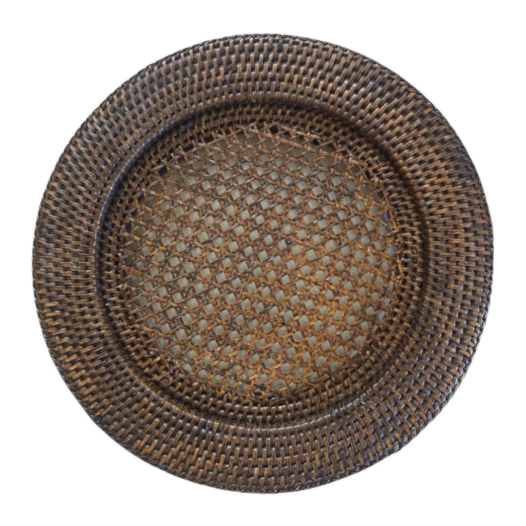 Rattan Underplate | Antique Brown-Suzie Anderson Home