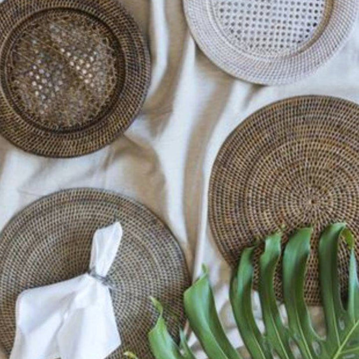 Rattan Underplate | White Wash-Suzie Anderson Home