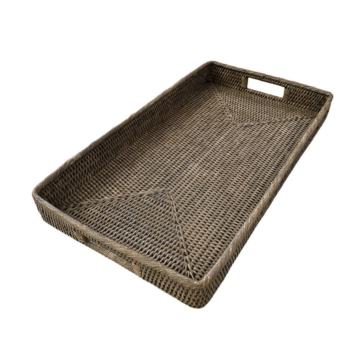 Rectangular Rattan Tea Tray with Handles | Old Grey-Suzie Anderson Home