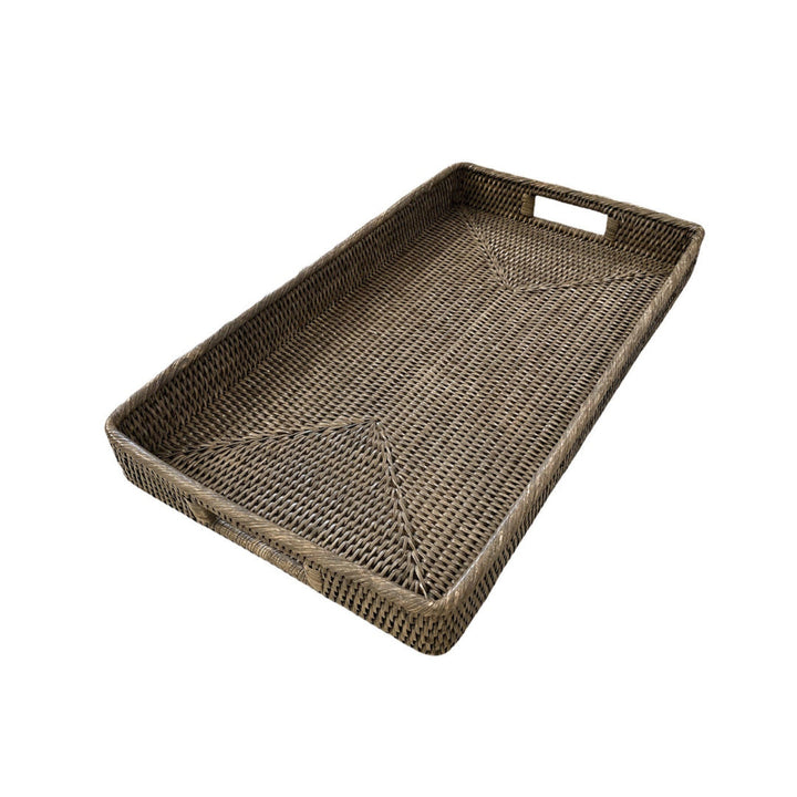 Rectangular Rattan Tea Tray with Handles | Old Grey-Suzie Anderson Home