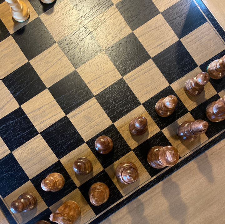 REDUCED | Chippendale Games Table | Weathered Oak | 80cmW (Chess Pieces NOT Included)-Suzie Anderson Home