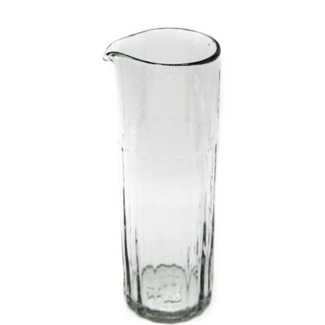 Reed Carafe | Hand Pressed Recycled Glass | Clear-Suzie Anderson Home