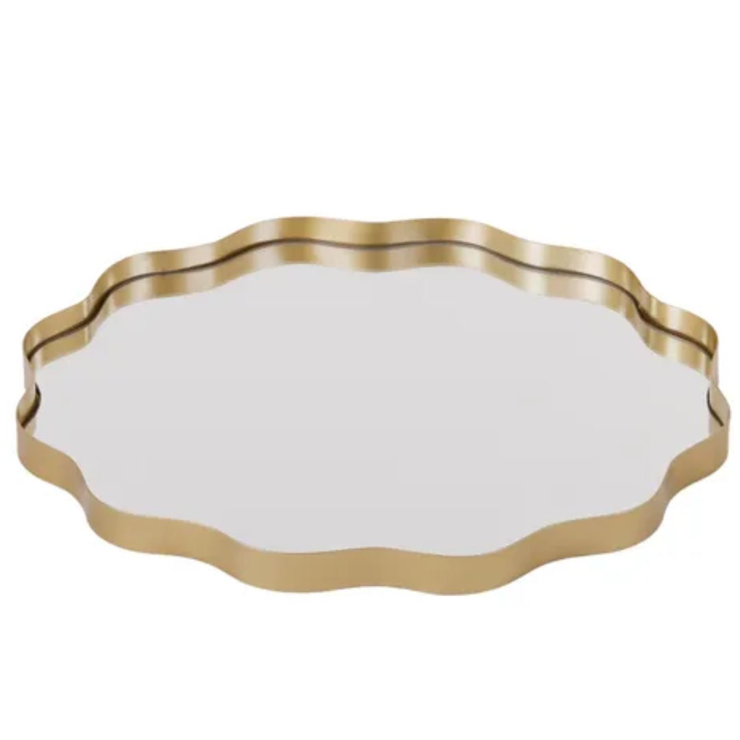 Ripple Mirrored Tray | Gold 35cm