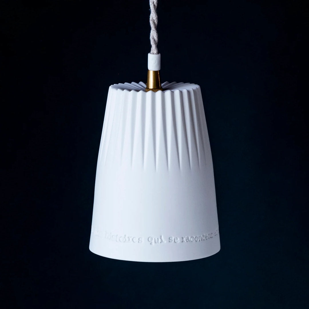 Rosalie | "There Are Stories" | Porcelain Pendant Light w Ceiling Rose-Suzie Anderson Home