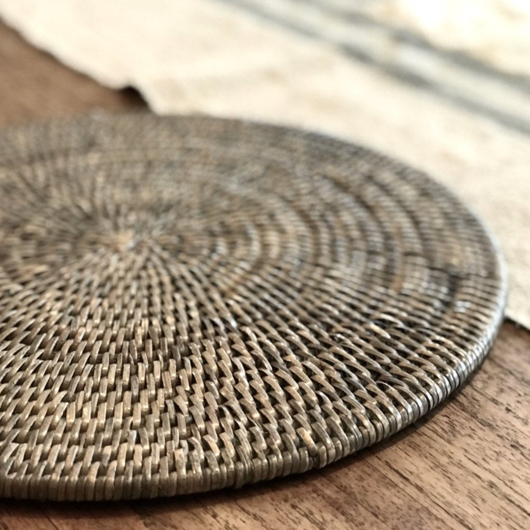 Round Rattan Placemat | Old Grey-Suzie Anderson Home