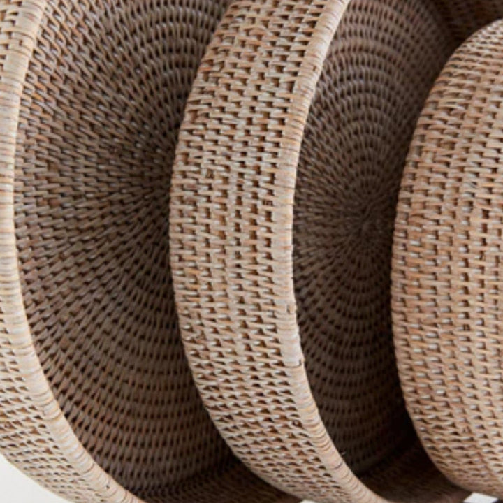 Round Rattan Tray | White Wash-Suzie Anderson Home