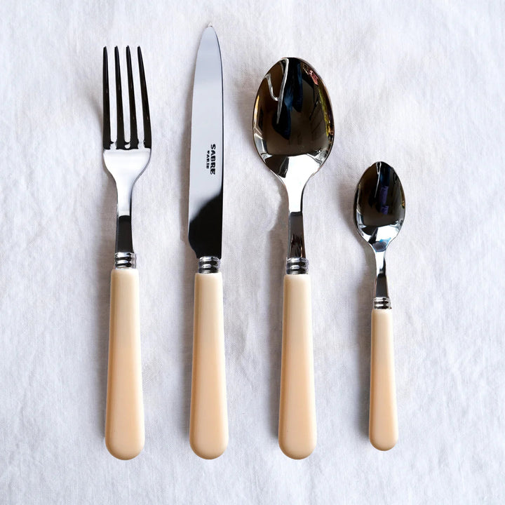 Sabre | Pop Unis | Ivory | 4pc Dinner Fork, Dinner Knife, Soup Spoon, Teaspoon-Suzie Anderson Home