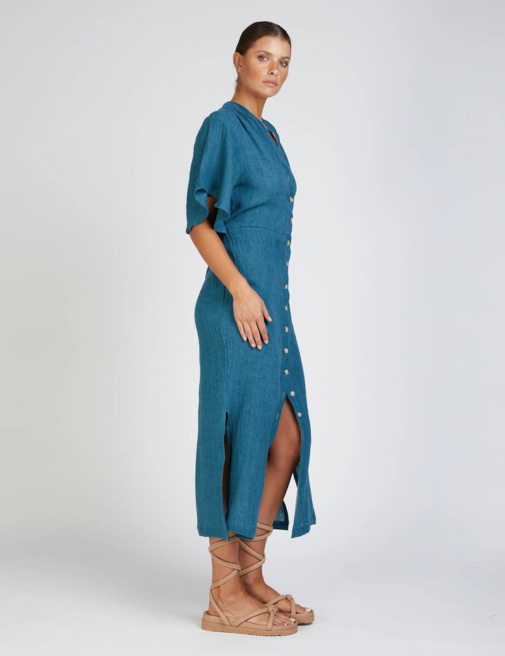 Sac | Ayra Bell Sleeve Dress | Teal-Suzie Anderson Home