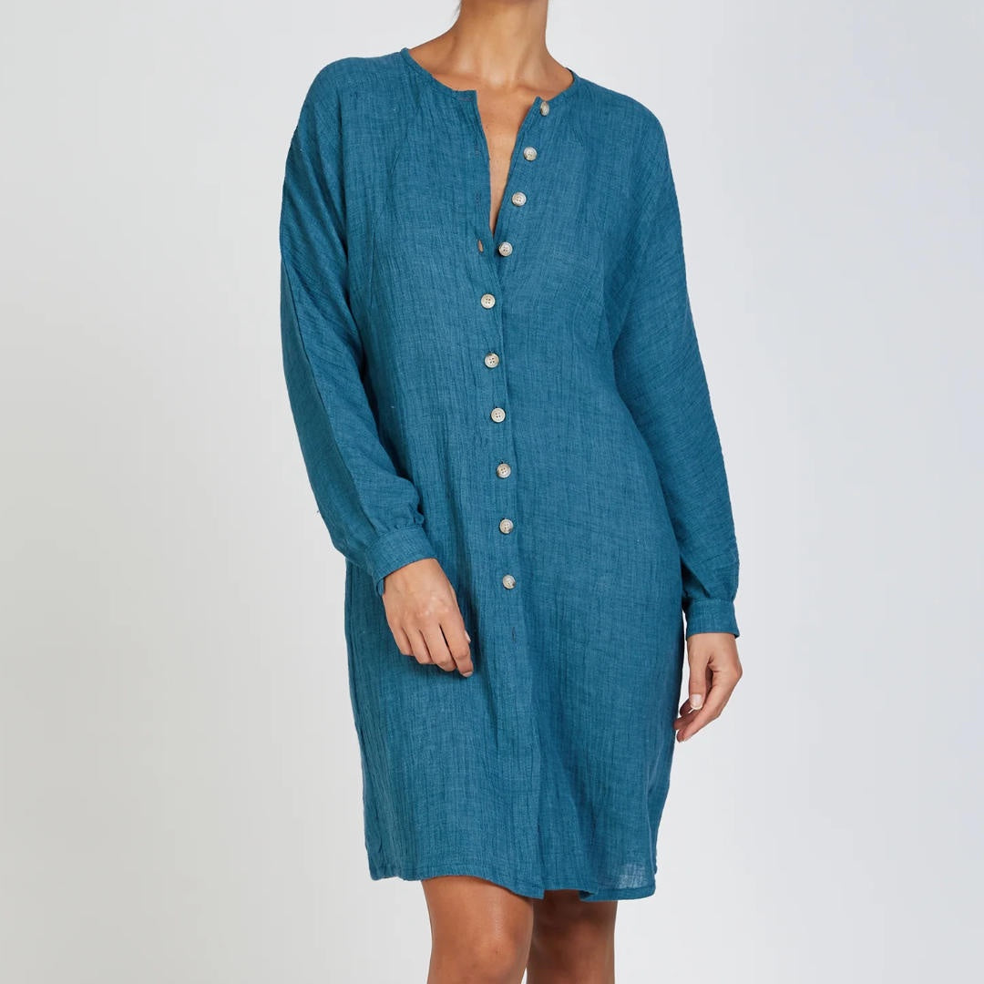 Sac | Ayra Shirt Dress | Teal-Suzie Anderson Home