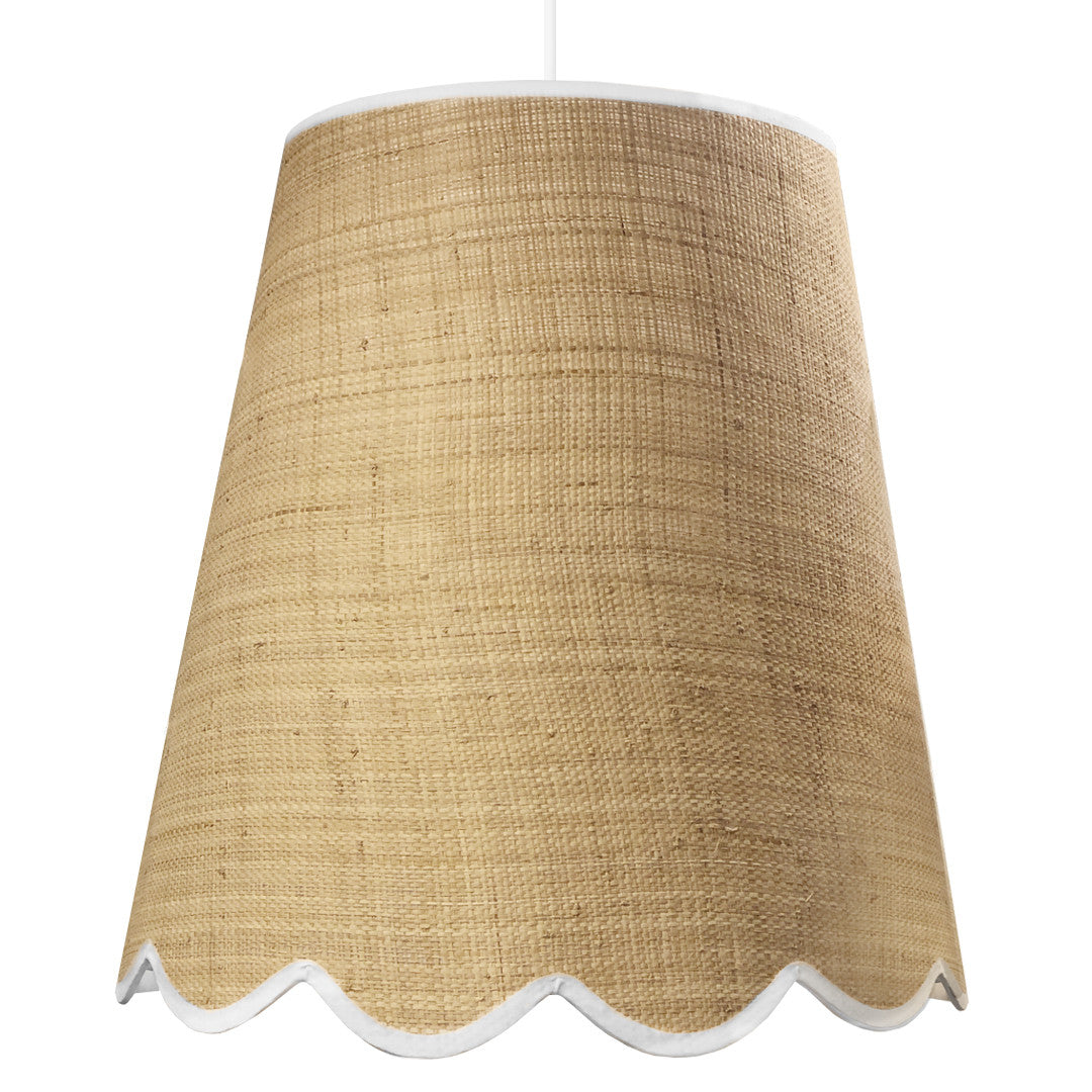 Scallop Hanging Shade | Raffia | Large | 40 x 60 x 60cm-Suzie Anderson Home