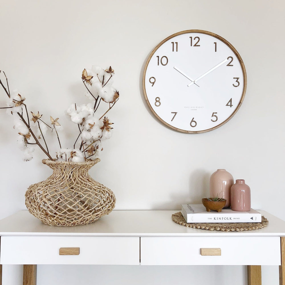 Scarlett Silent Wall Clock | White | 50cm-Suzie Anderson Home