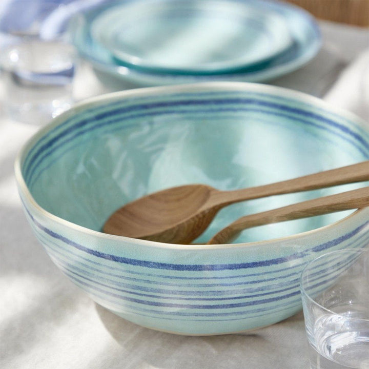 Serving Bowl | Nantucket | Made in Portugal | Aqua | 28cm-Suzie Anderson Home