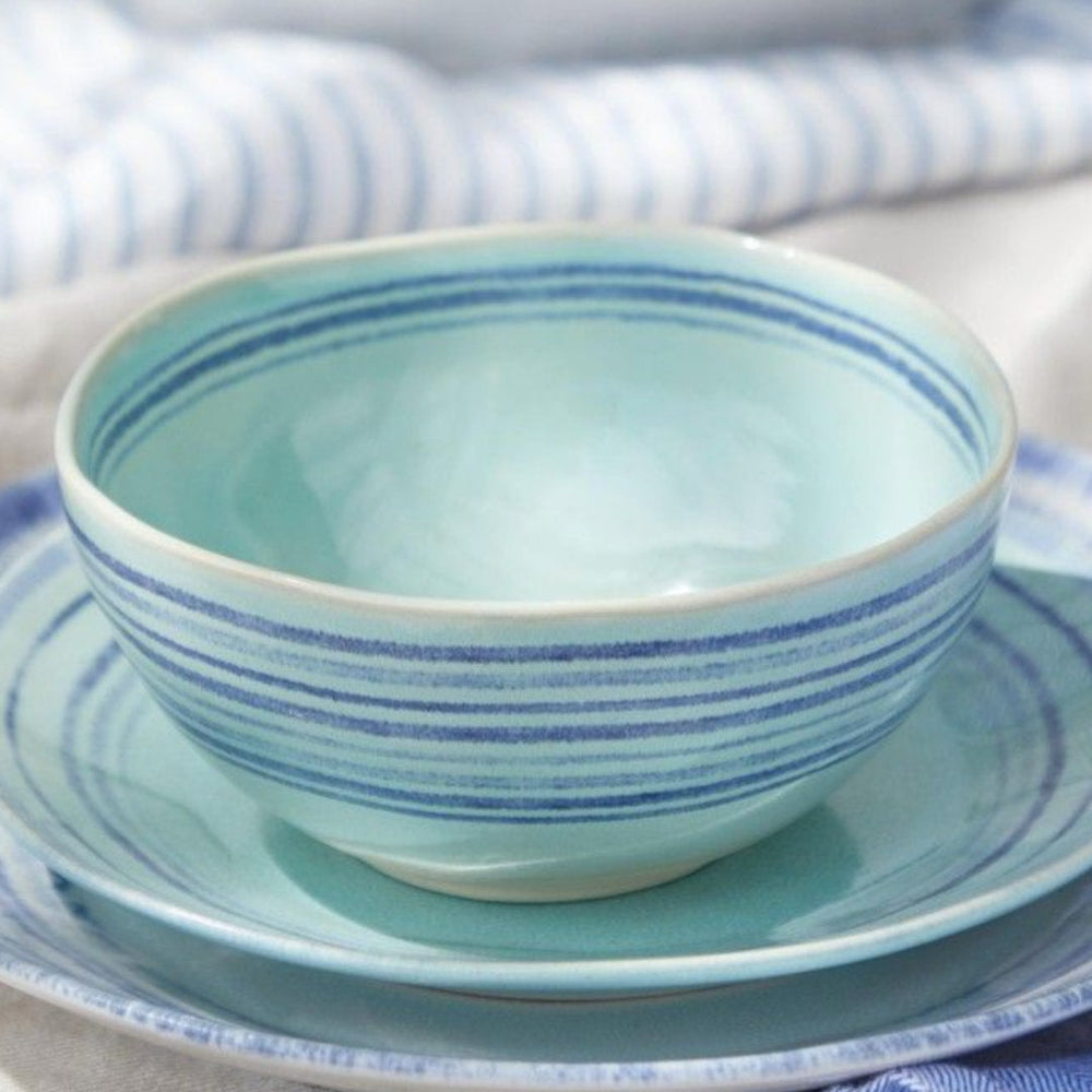 SET OF 6 Soup/Cereal/fruit bowls | Nantucket | Made in Portugal | Aqua | 16cm-Suzie Anderson Home