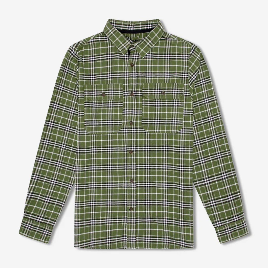 Simple | Classic Flannel Long Sleeve Shirt | Olive-Suzie Anderson Home