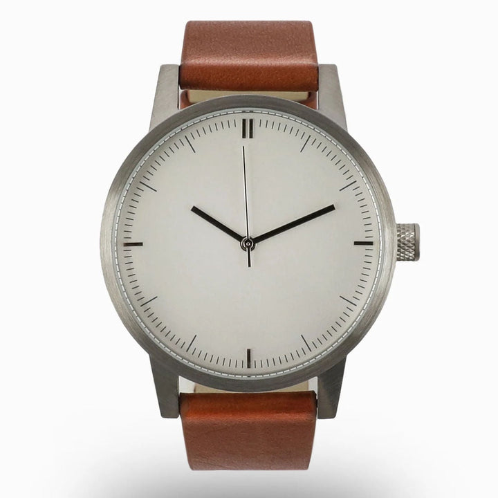 Simple | Kent 42mm Watch | Miyota Movement | Silver/White/Tan-Suzie Anderson Home