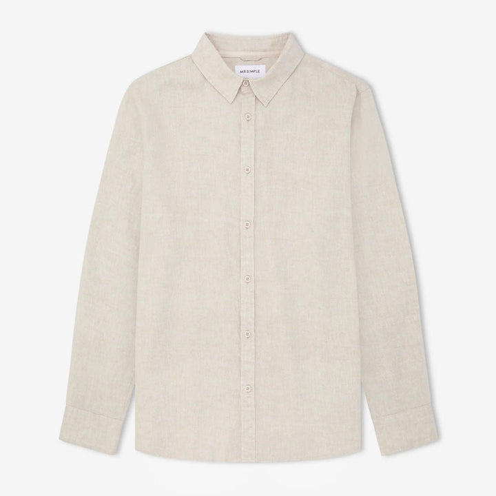 Simple | Linen Long Sleeve Shirt | Natural-Suzie Anderson Home