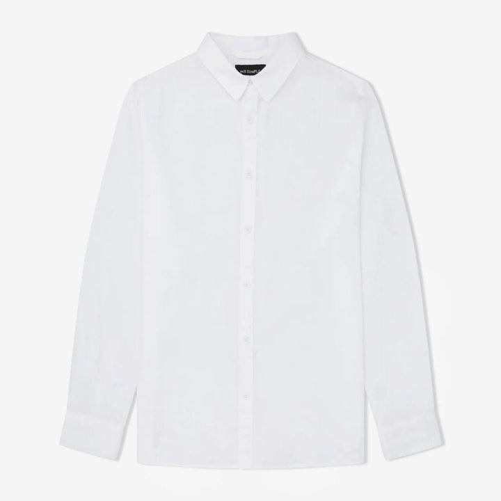 Simple | Linen long sleeve shirt | White-Suzie Anderson Home
