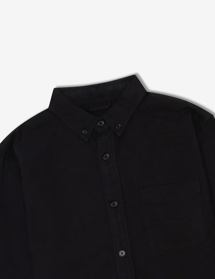 Simple | Oxford Long Sleeve Shirt | Black-Suzie Anderson Home