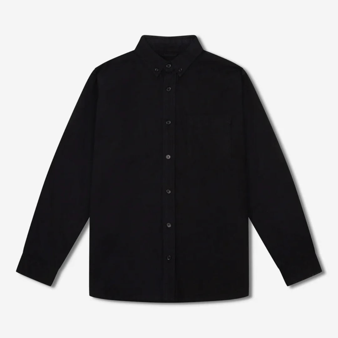 Simple | Oxford Long Sleeve Shirt | Black-Suzie Anderson Home