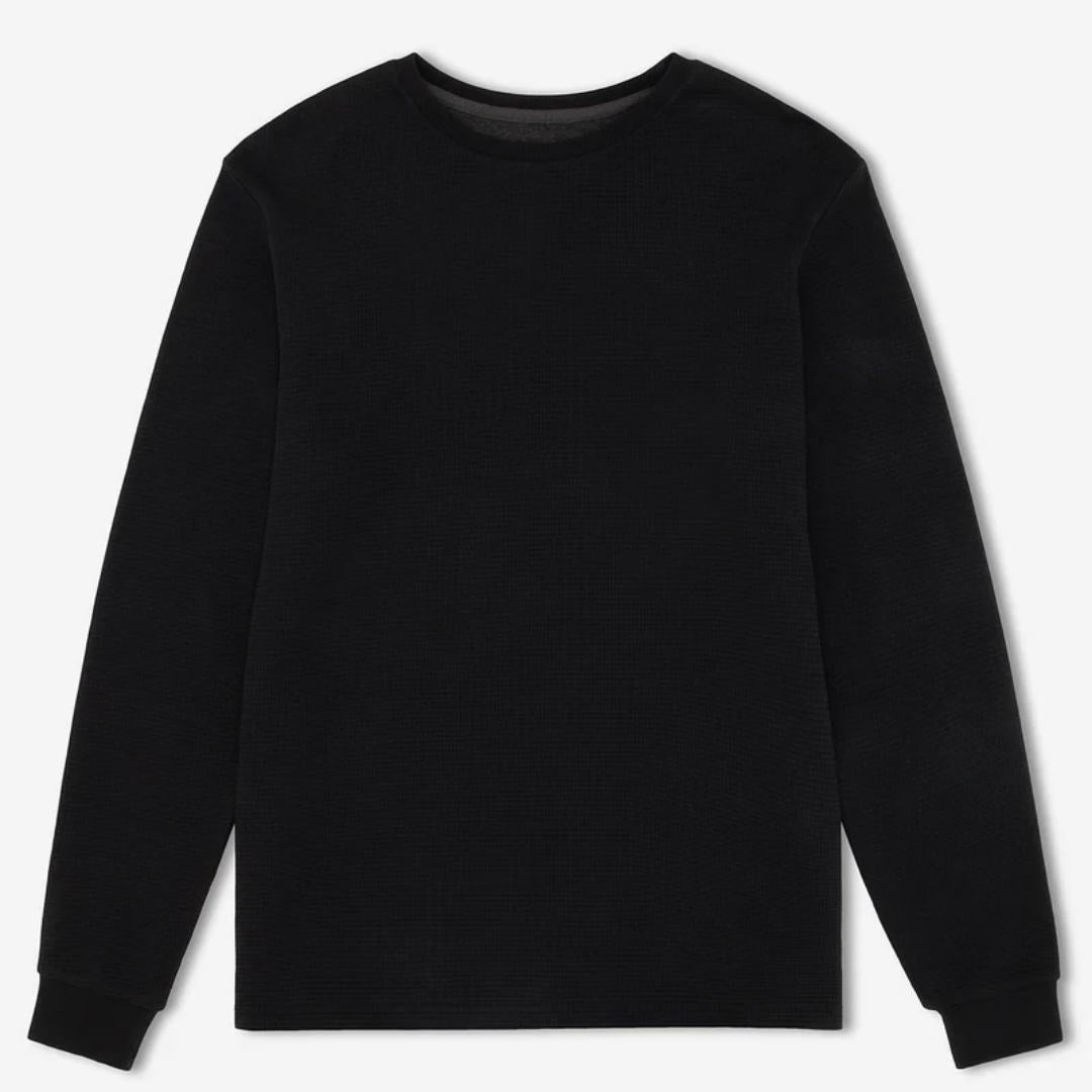 Simple | Smith Long Sleeve Waffle | Black-Suzie Anderson Home