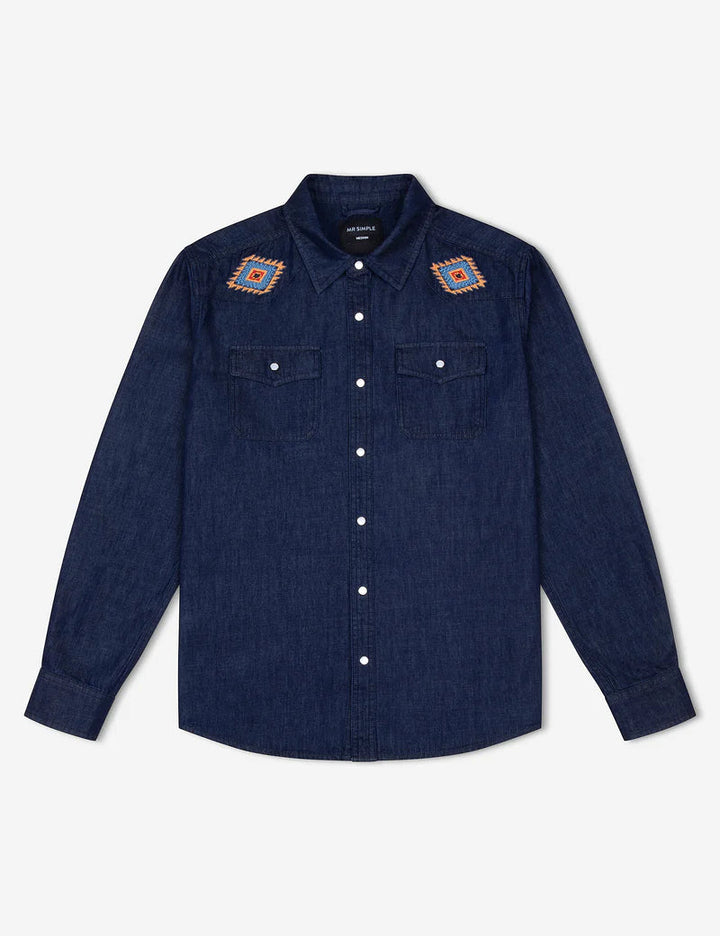 Simple | Western Long Sleeve Shirt | Raw Blue-Suzie Anderson Home