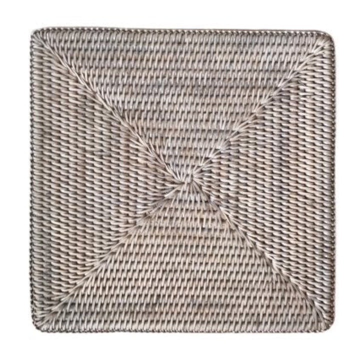 Square Rattan Placemat | White wash-Suzie Anderson Home