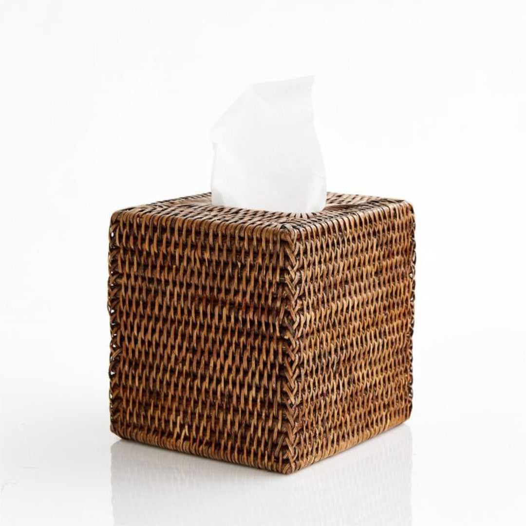 Square Rattan Tissue Box | Antique-Suzie Anderson Home