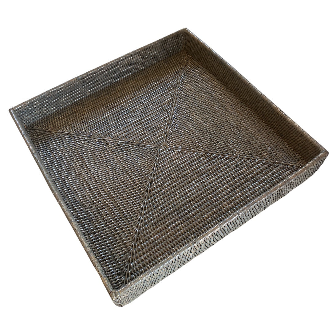 Square Rattan Tray | Old grey-Suzie Anderson Home