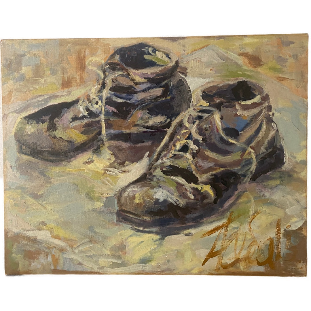 Still Life Pair of Boots | Original Artwork-Suzie Anderson Home