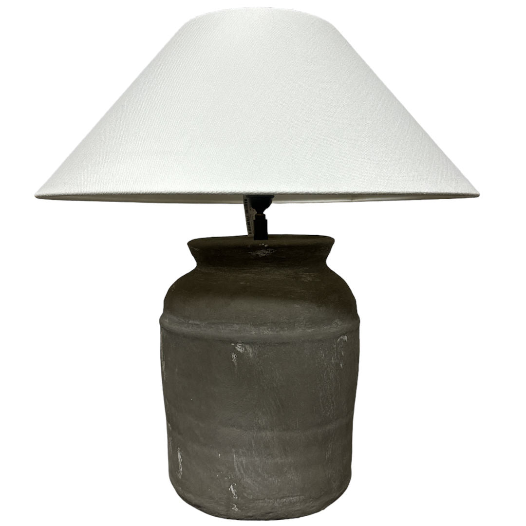 Strado Ceramic Jug Lamp | Grey | Large | W28cm x H43cm-Suzie Anderson Home