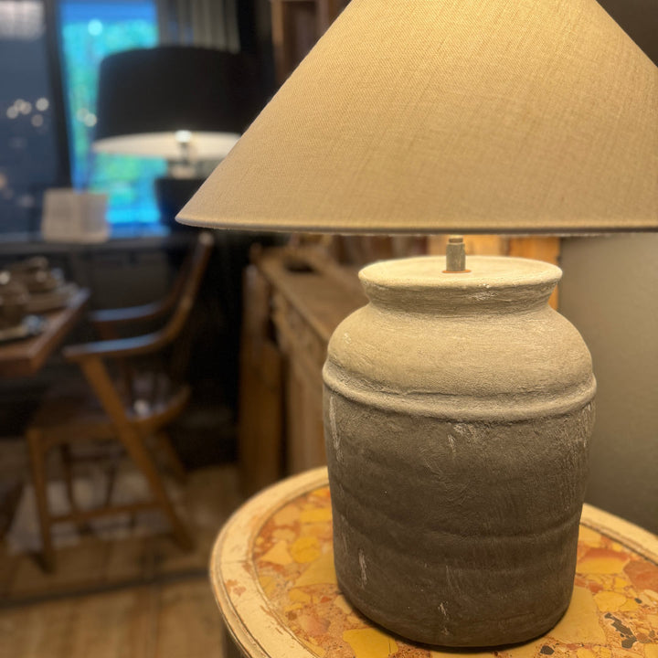 Strado Ceramic Jug Lamp | Grey | Large | W28cm x H43cm-Suzie Anderson Home