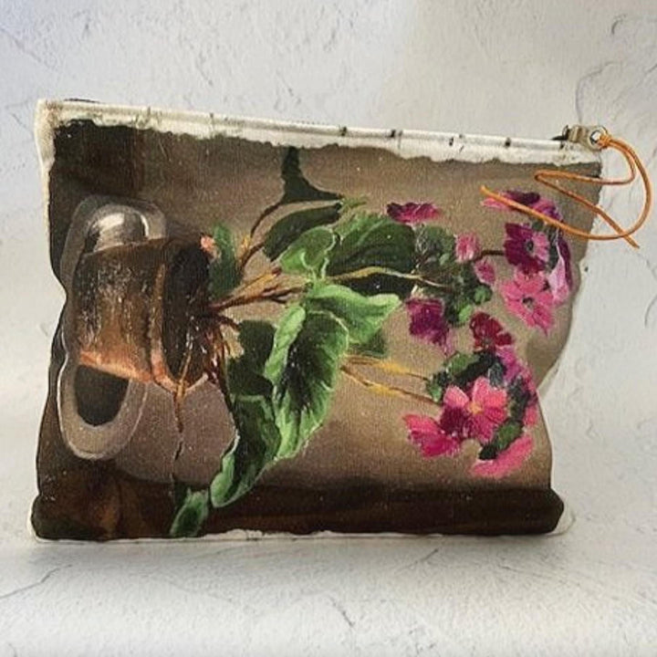 Swarm Canvas Painting Clutch Bag | Pink Geranium-Suzie Anderson Home