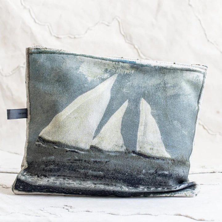 Swarm Canvas Painting Clutch Bag | White Sail-Suzie Anderson Home