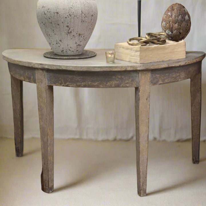 Demi lune Table | Italian | Circa 1900 | 137 L x 67 D x 80Hcm (two available)-Suzie Anderson Home