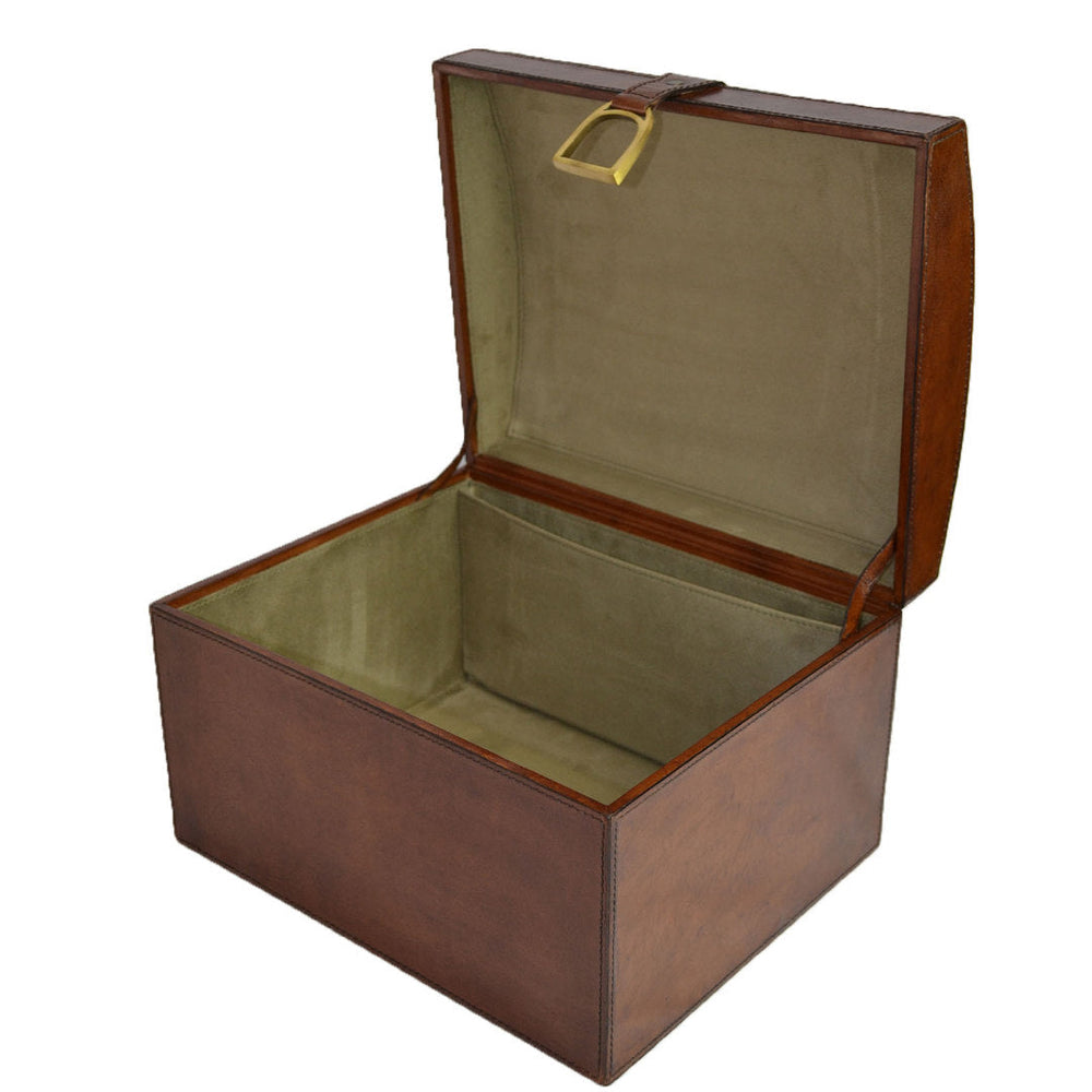 Tapper Box with Stirrups | Leather | Tan-Suzie Anderson Home