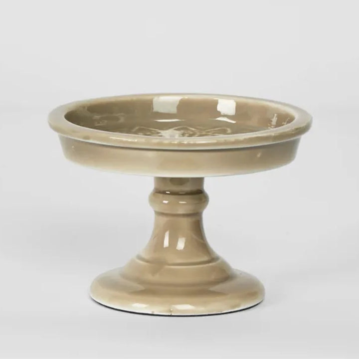 Salerno Enamel Candle Stand | Taupe-Suzie Anderson Home