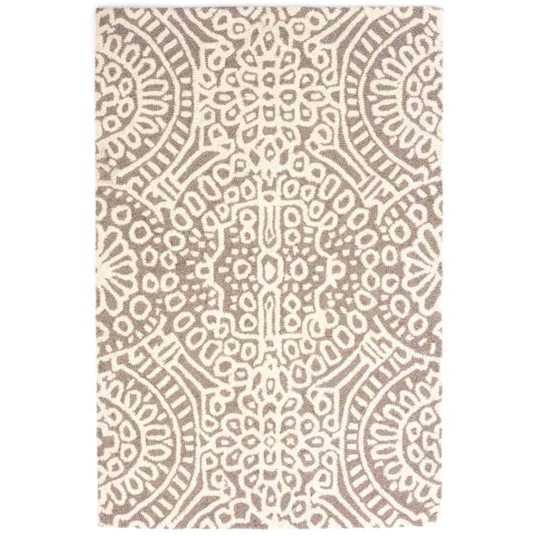 Temple Taupe Rug | Wool Micro Hooked Rug | 152x243-Suzie Anderson Home