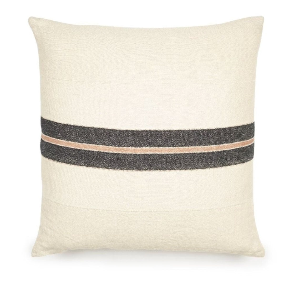 The Patagonian Cushion Cover | Black Stripe | 63 x 63cm | Libeco Linen-Suzie Anderson Home