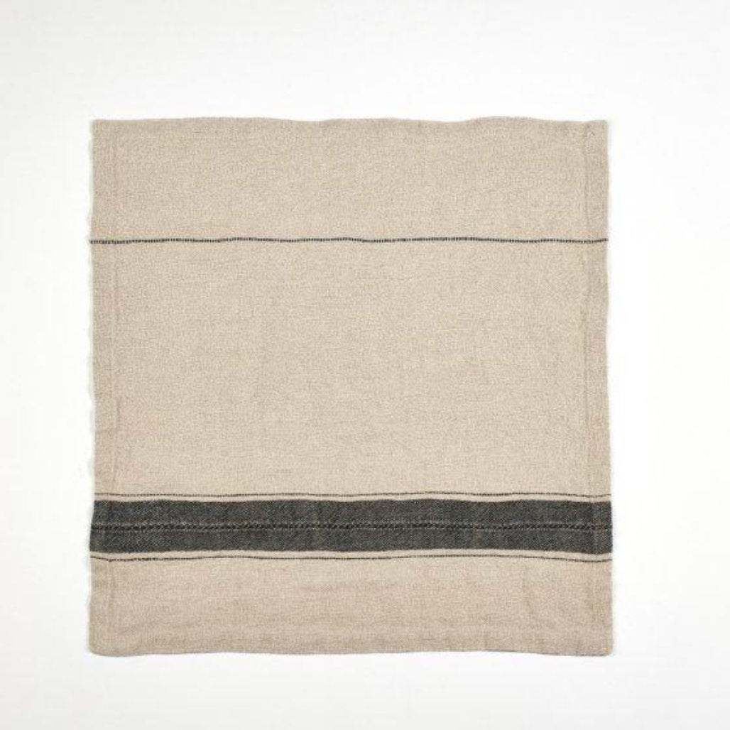 Thompson Linen Napkin | Black Stripe-Suzie Anderson Home