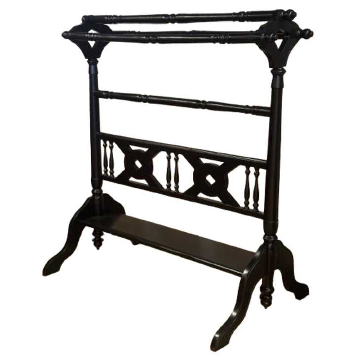 Black Timber Towel Rail