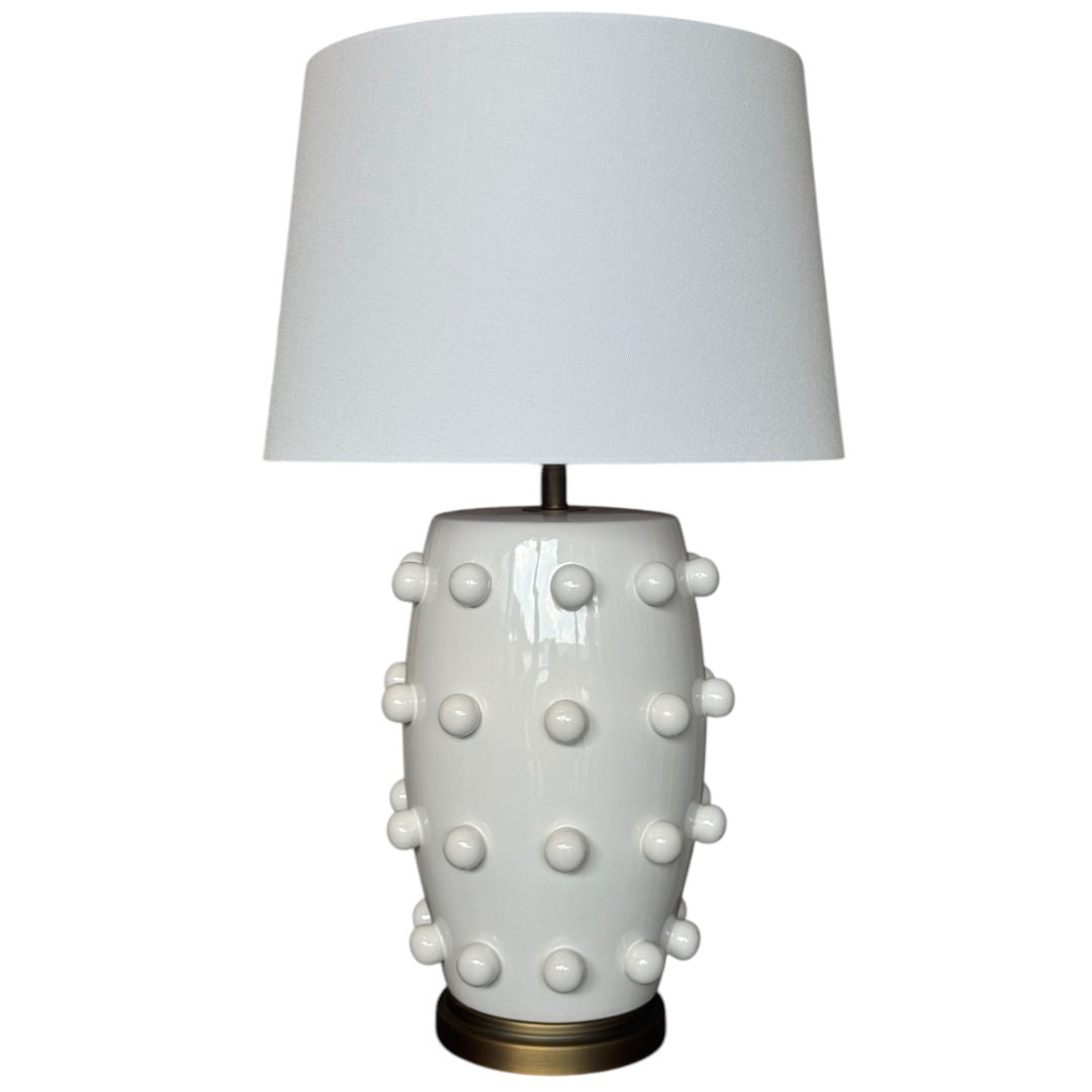 Tribe White Table Lamp Base with White Shade | H72cm x W44cm