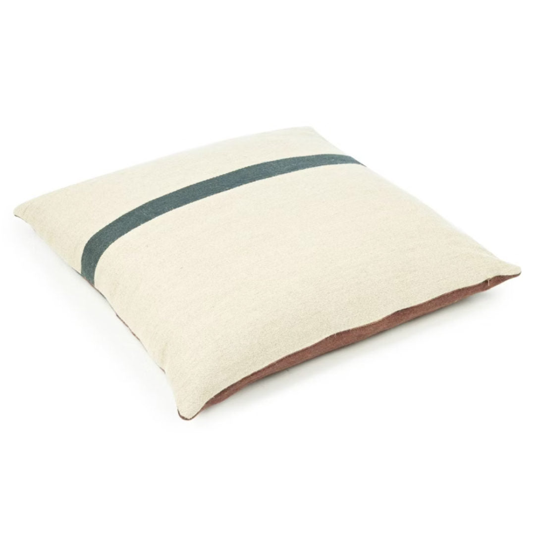 Libeco Linen Juniper Cushion Cover | 63 x 63cm | Leather / Wool