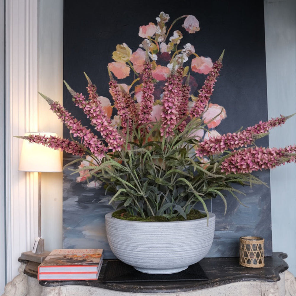 Veronica Arrangement in Cement Pot | Hot Pink | L45xW52xH80-Suzie Anderson Home