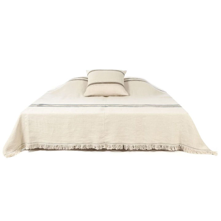 Vourkari Coverlet | 280 x 240cm | Stripe | Belgian Washed Linen-Suzie Anderson Home