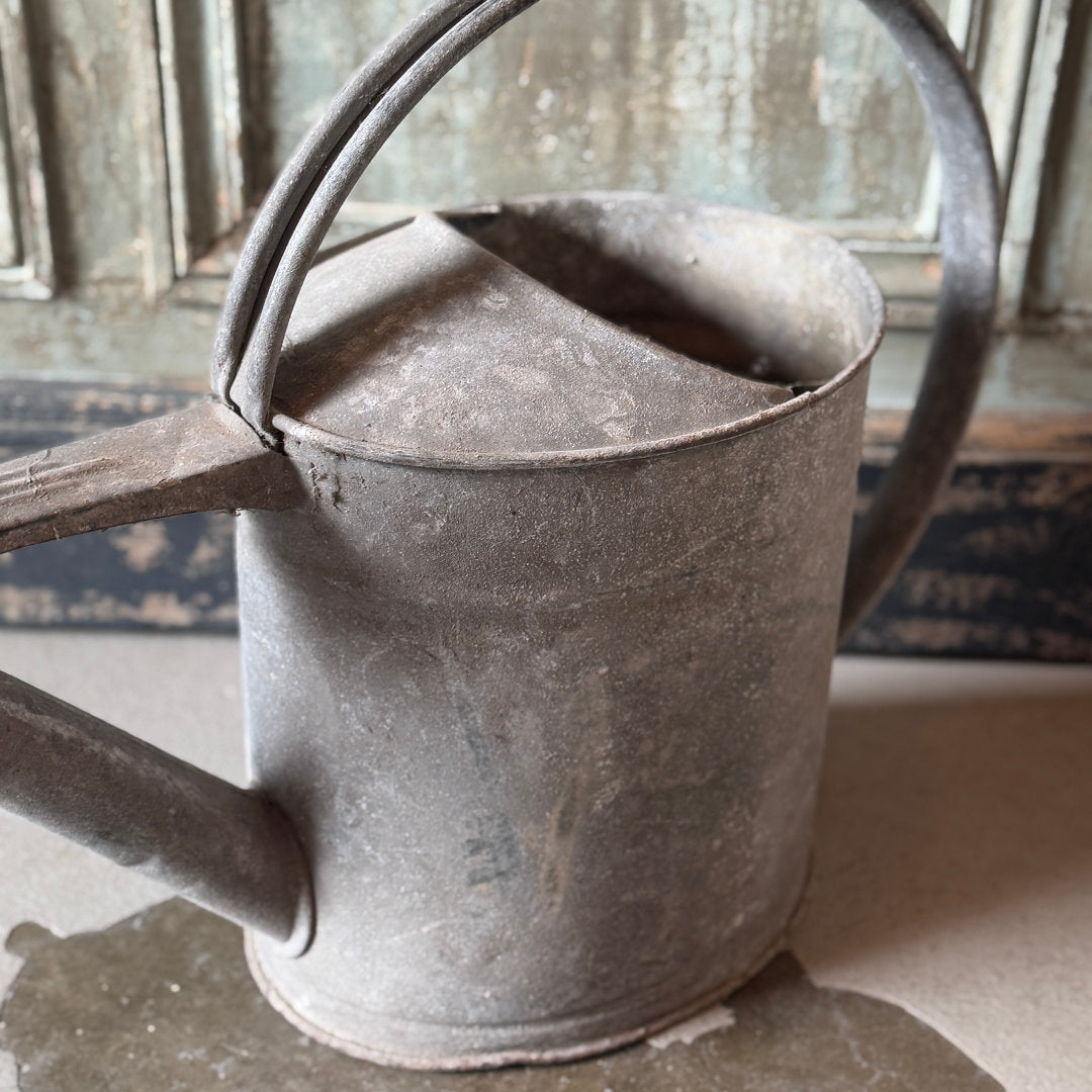 Vintage Metal Watering Can | Zinc Grey (BOWRAL)-Suzie Anderson Home